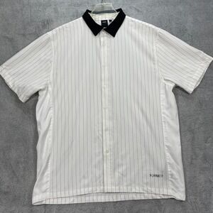 Former Vivian Shirt Mens Large White Stretch Pinstripe Everyday Wear Button Up